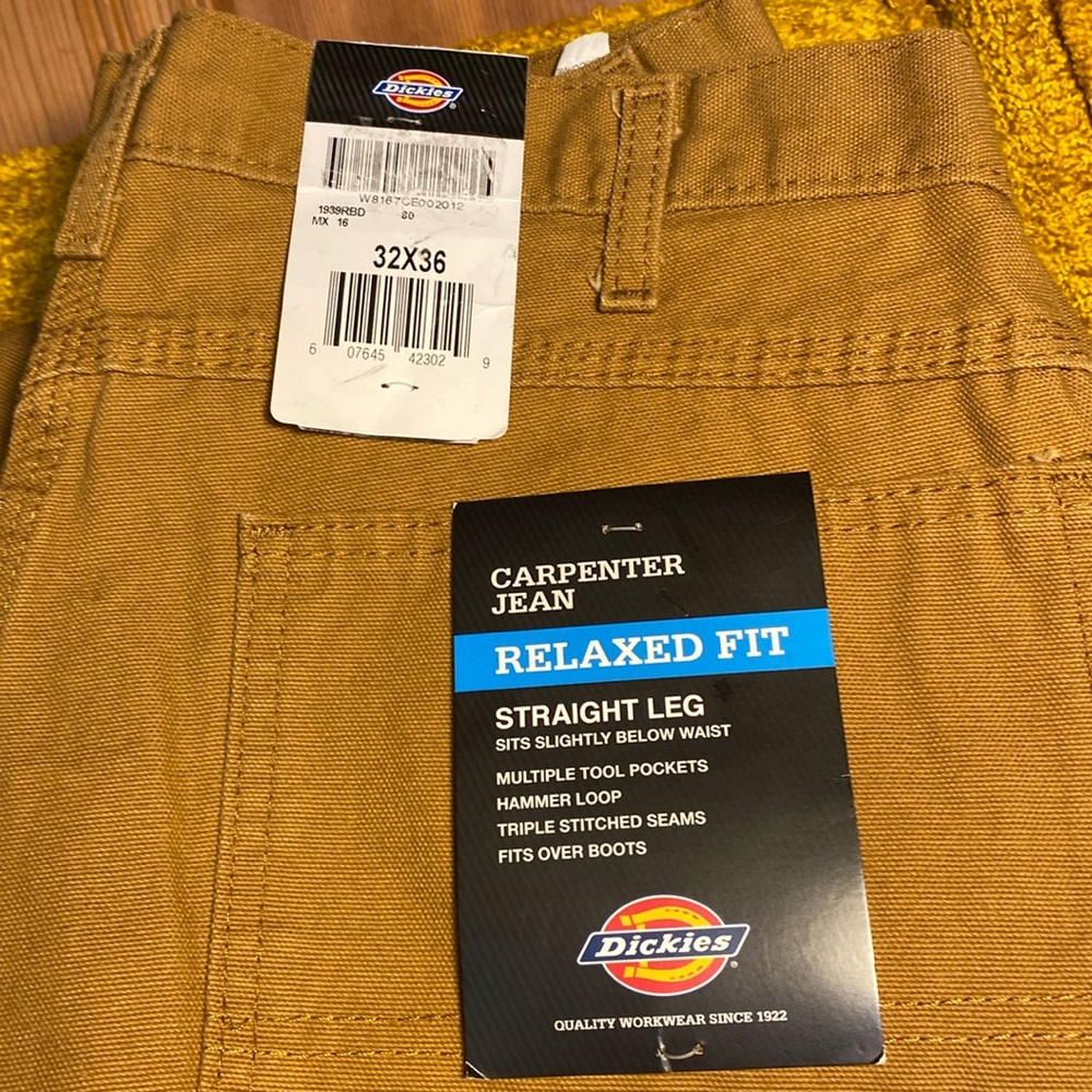 32x36 Dickies Carpenter jean.  Relaxed fit